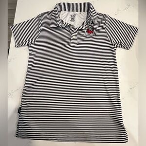 Classic Black and White Striped Kids Polo